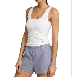NWT Women's Polo by Ralph Lauren White Ribbed Tank Top S